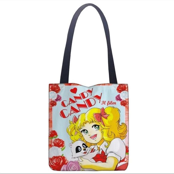 Candy Candy Anime Cartoon Tote Shopper School Bag Large 16” by 16” LINEN - Picture 3 of 8